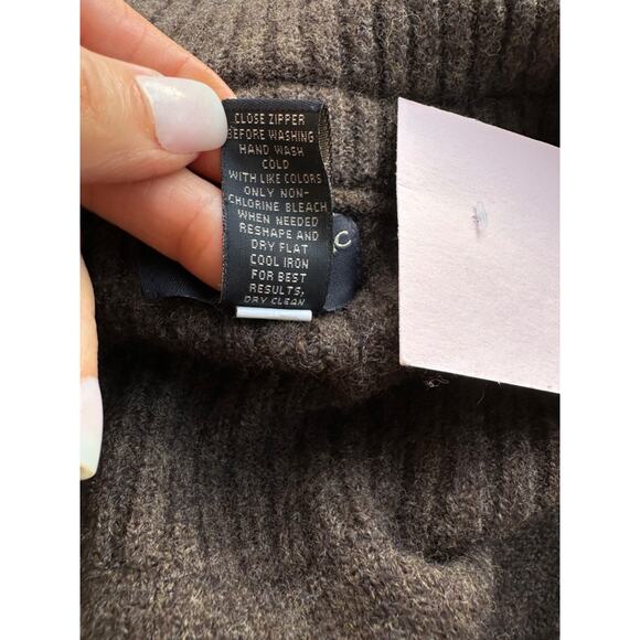 Banana Republic Mens XXL 100% MERINO WOOL Brown full zip Cardigan Sweater CHUNKY - Picture 7 of 9